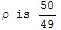 ρ is 50/49